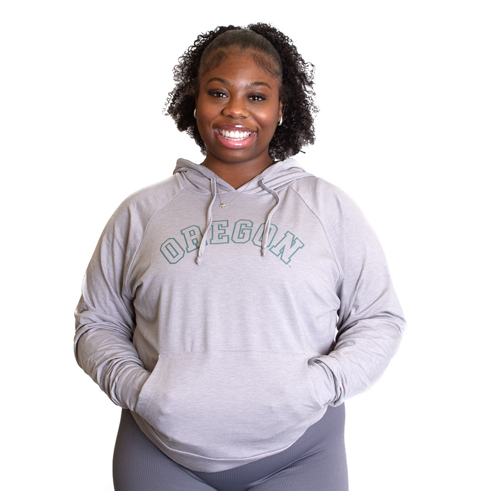 Arched Oregon, League, Grey, Hoodie, Polyester Blend, Women, Tonal, All Day, Pullover, Sweatshirt, 813940